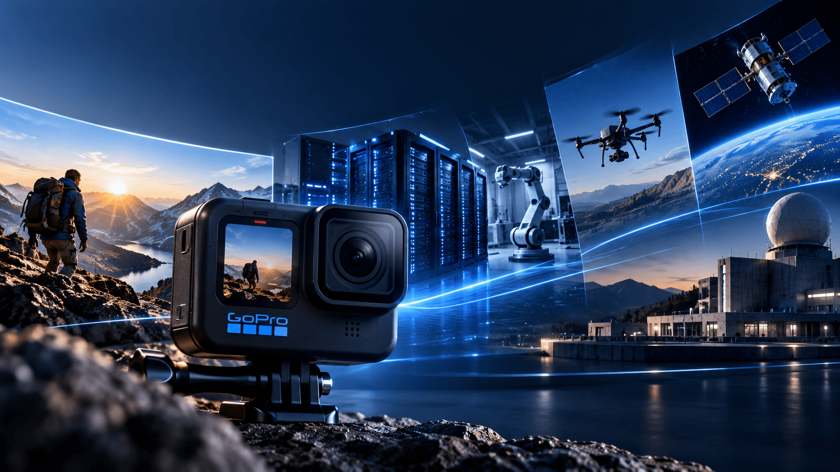 Illustration for Technology article: GoPro Sold for $285 Million, Will Pivot Toward AI Infrastructure and Defense