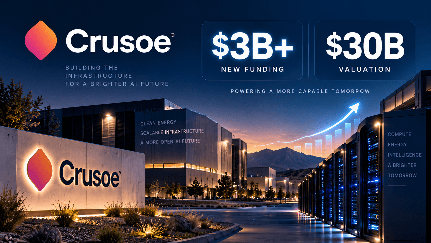 Illustration for AI article: Crusoe Reportedly Valued at $30 Billion After Raising Over $3 Billion