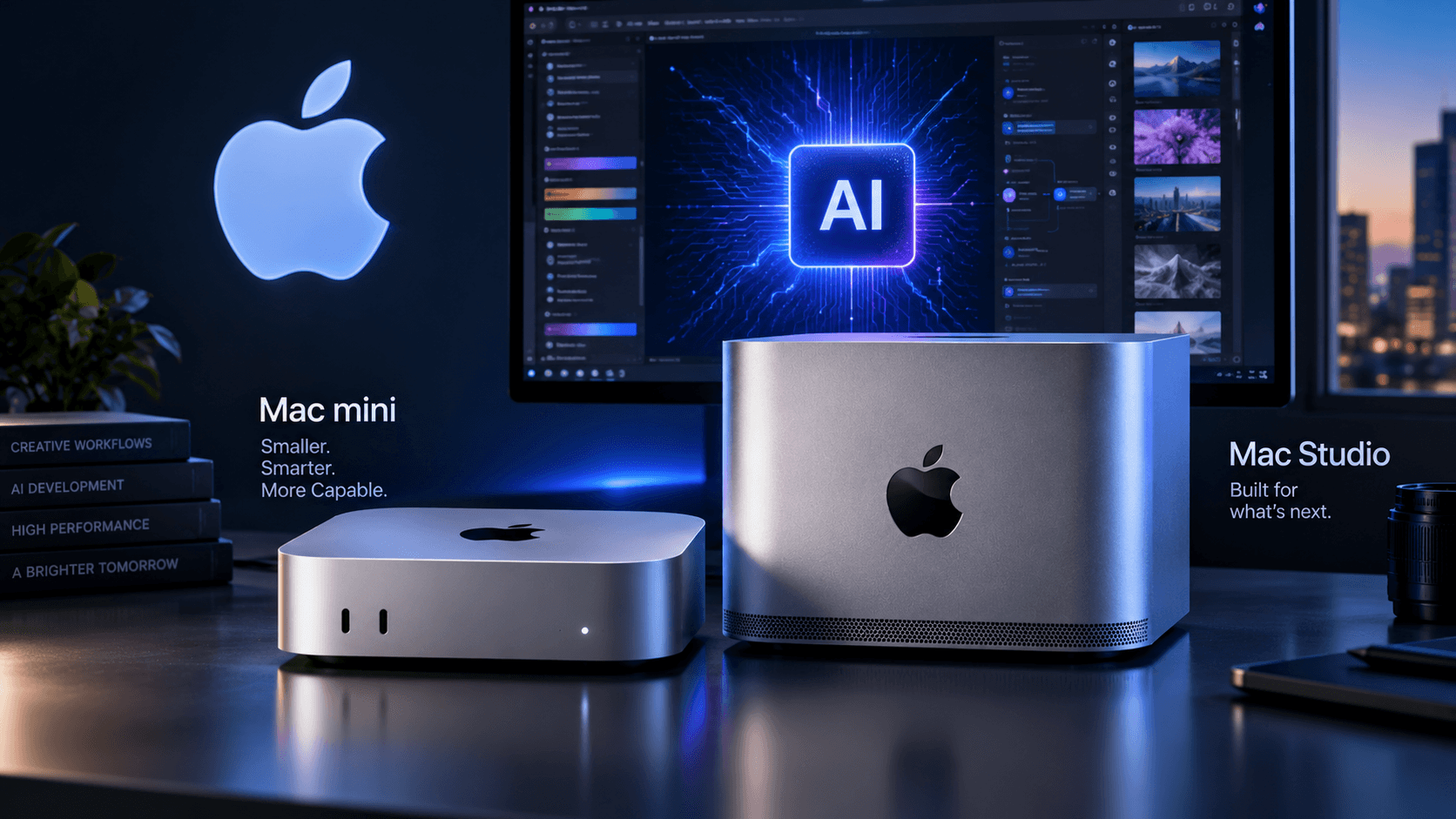 Illustration for Technology article: Apple Reportedly Refreshes Mac Mini and Mac Studio With AI-Ready Chips